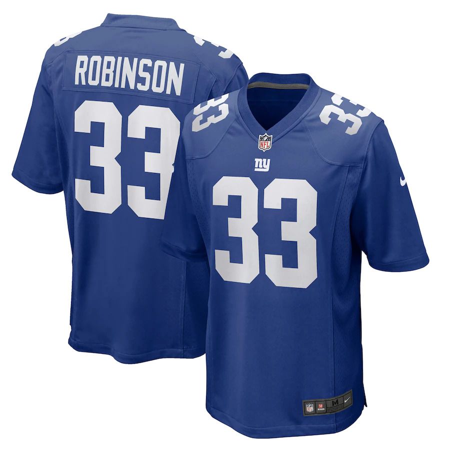 Men New York Giants 33 Aaron Robinson Nike Royal Game Player NFL Jersey
